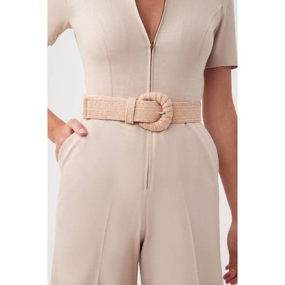 NEW TRINA TURK jannise 2 jumpsuit in flawless beige - Picture 3 of 3
